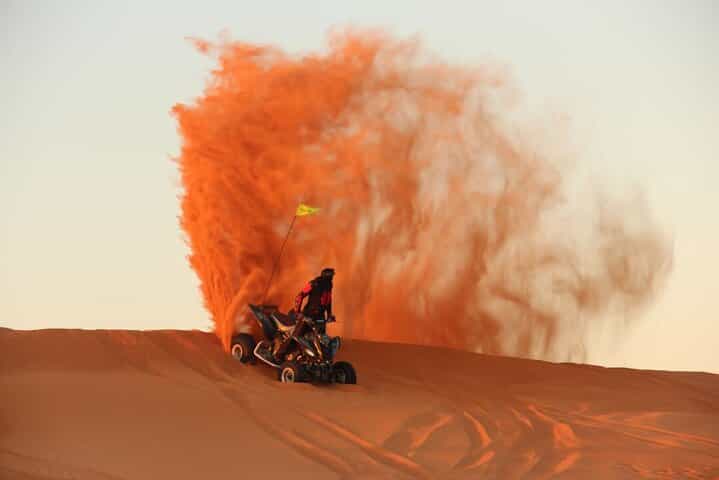 Dubai Evening Desert Safari with Quad Bike, Camel Ride and BBQ