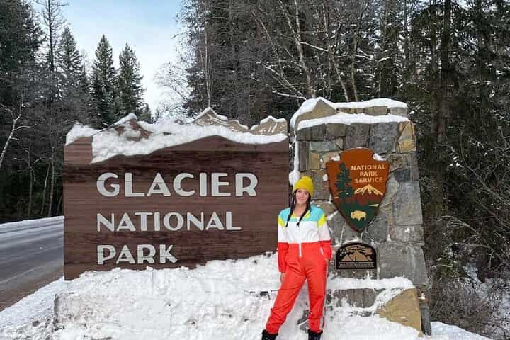 סיור נהיגה נופי בפארק הלאומי גליישר בחורף