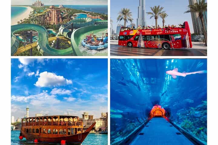 City Sightseeing Dubai HOHO Bus Tour, Dhow Cruise & Aquaventure