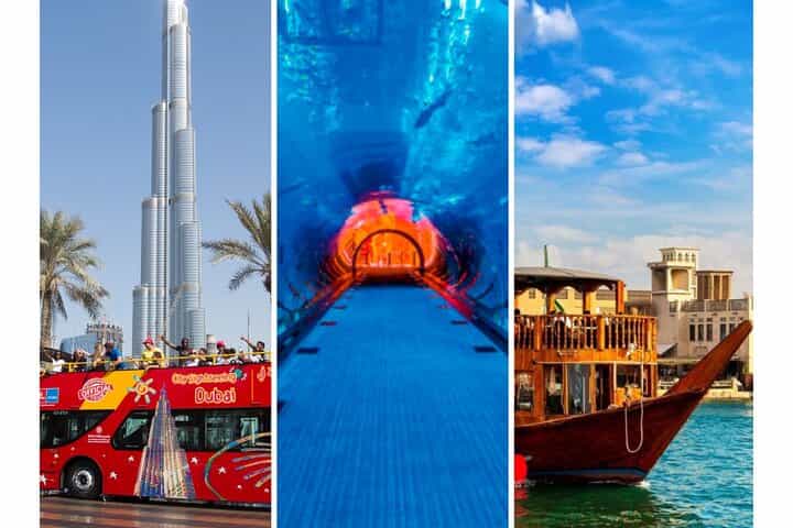 City Sightseeing Dubai HOHO Bus Tour, Sunset Tour + Dhow Cruise