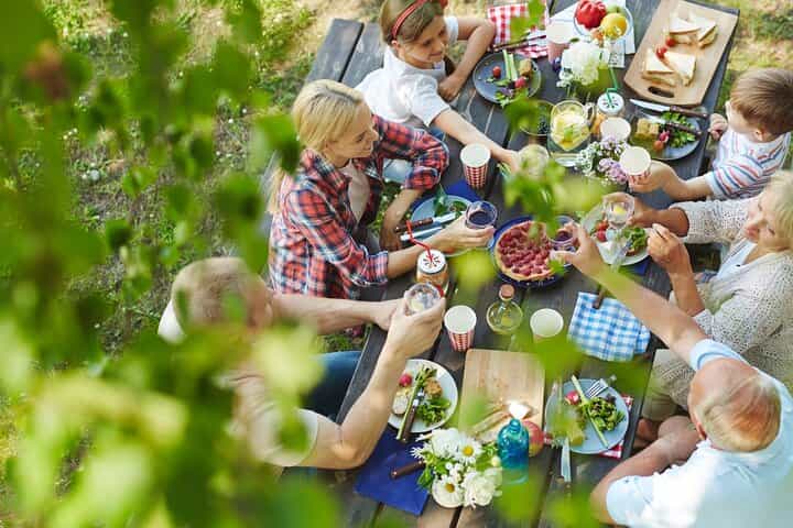 Private traditional lunch with pure produce on a Corfu farm