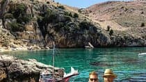 Wild bays of the Island of Krk and swimming with a pirate ship