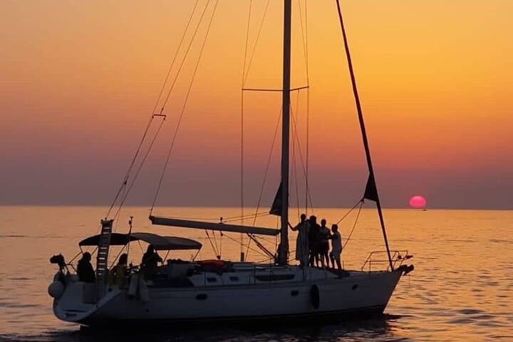 Sunset on a Luxury Sailing Yacht from Vilamoura (Max 12 Guests)