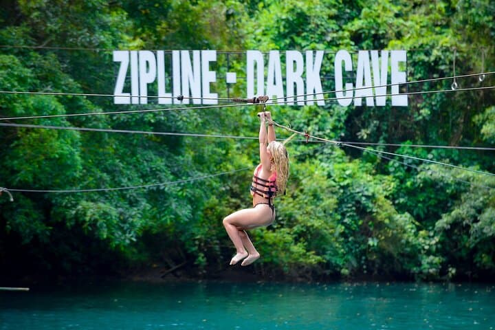 Zipline Dark cave & Paradise cave: Full-day Exploration 
