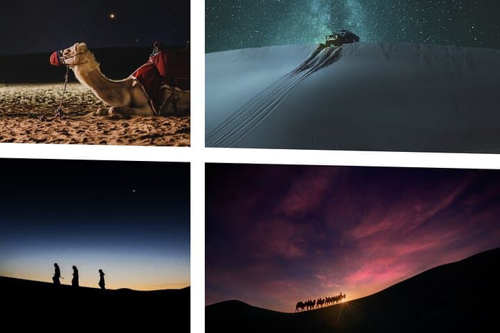 ספארי לילה במדבר בדוחא, רכיבת גמל ודלתות בחולות עם העברה