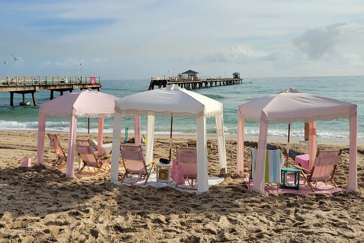 Beach Chair Rental Service with Cabana and JBL Speaker and more