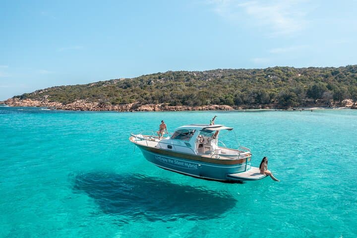 Costa Smeralda Boat Tour by Hybrid Boat with Swim Stops &Aperitif