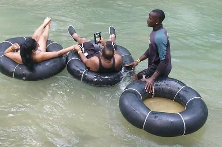 Private Blue Hole Secret Falls & River Tubing with Transportation