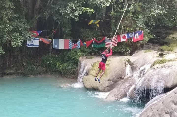 Private Blue Hole Secret Falls & River Tubing with Transportation