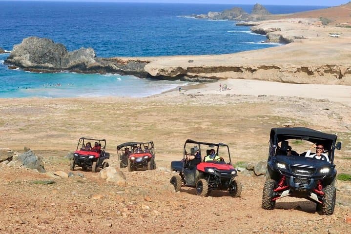Aruba UTV, ATV Adventure to Beach with cliff jumping