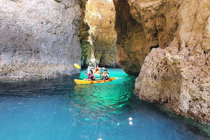 From Lagos: Kayak Tour of Ponta da Piedade Caves on Catamaran