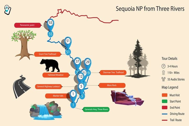 Sequoia & Kings Canyon NP Self-Guided Driving Audio Tour