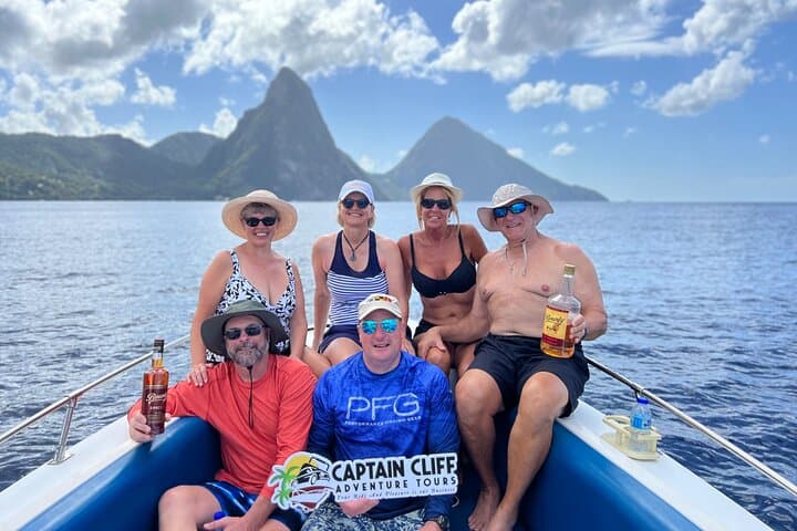 St. Lucia Private Boat to Soufriere:Snorkeling, Sightseeing,Beach