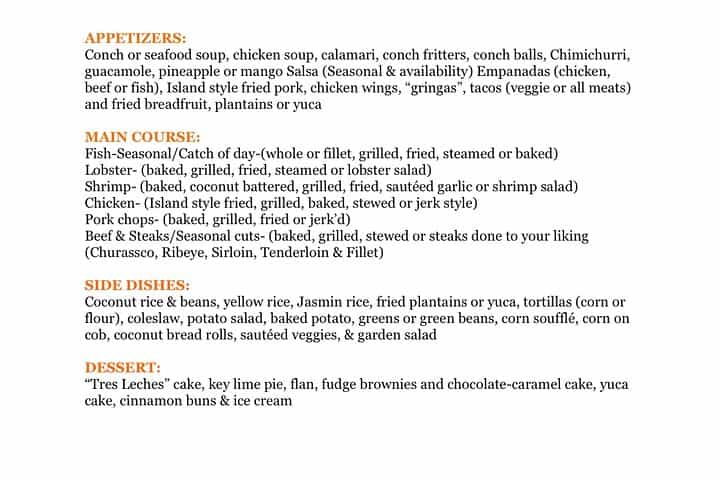 Roatan Chef Services and Catering